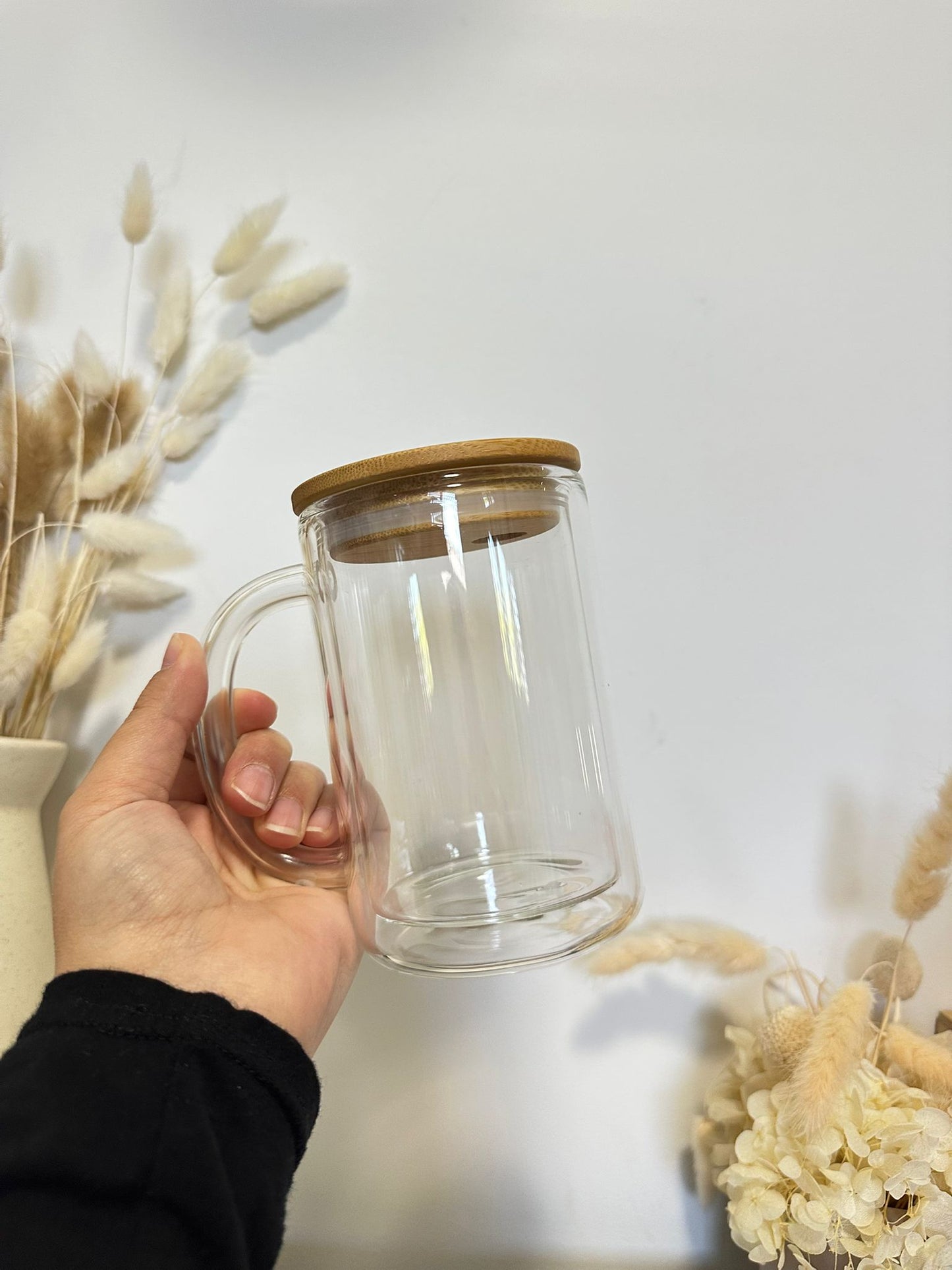 15oz Glass Snowglobe (With Handle)